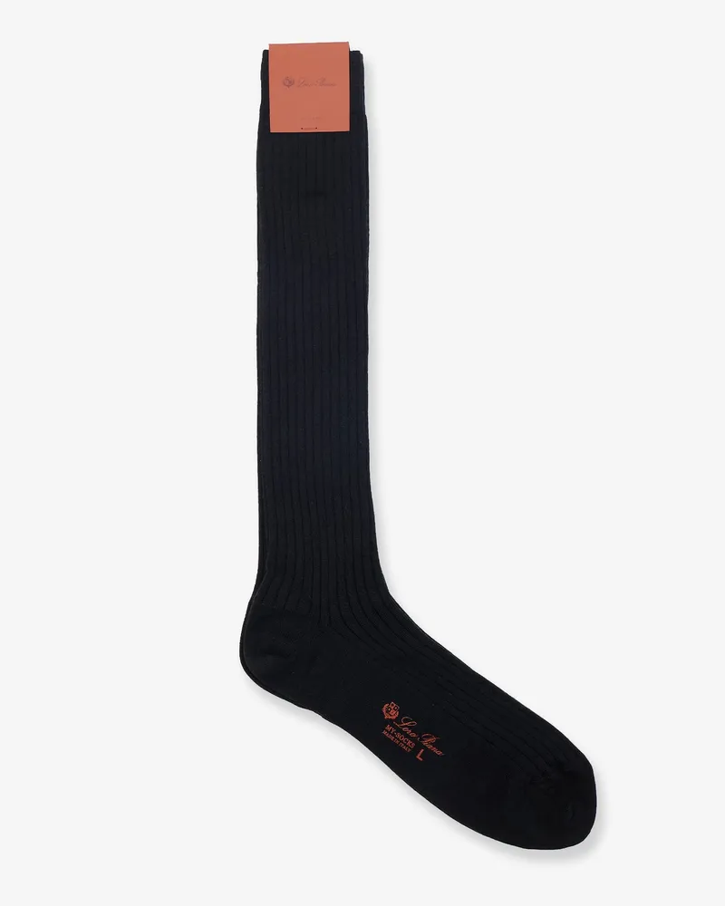 Loro Piana Wool, cashmere and silk socks -  - gender_Man Black