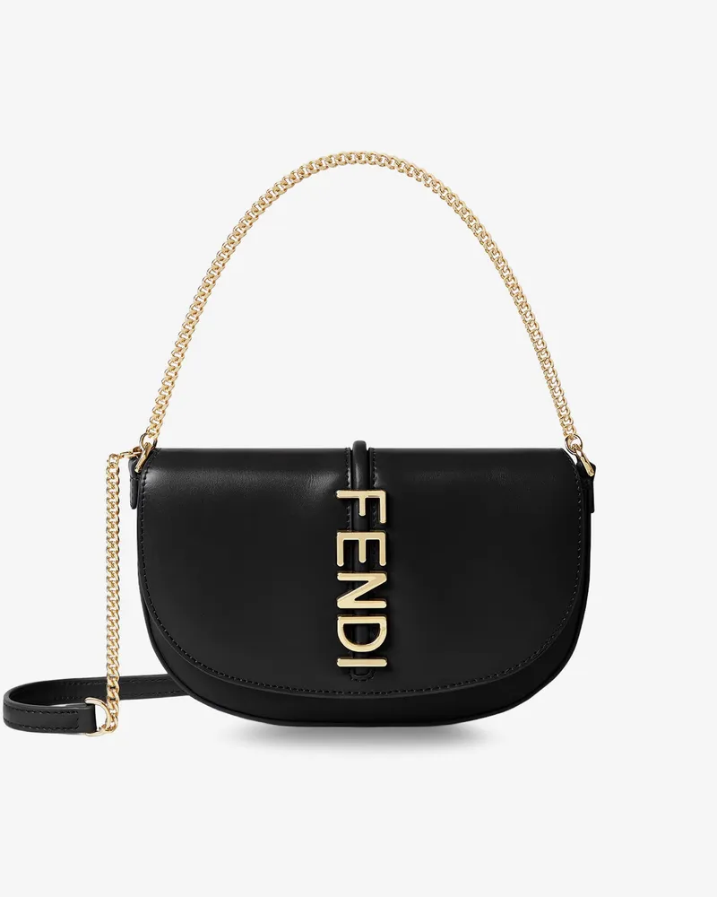 Fendi Wallet on Chain graphy leather shoulder bag - FENDI - gender_Woman Black