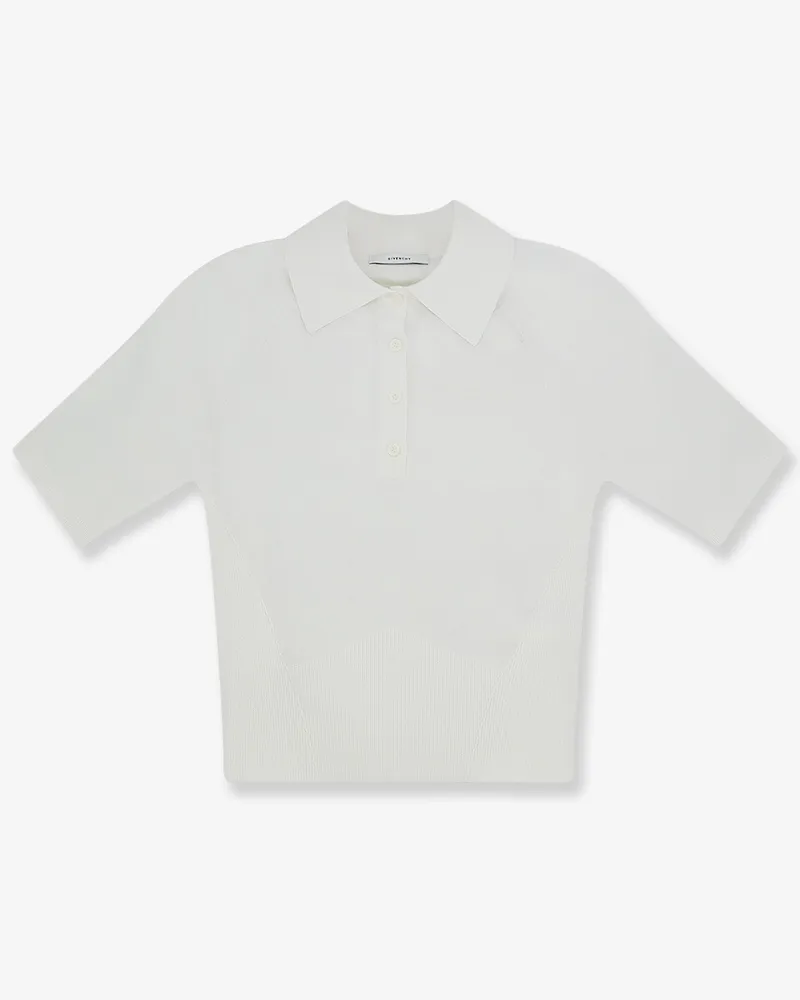 Givenchy Cropped cotton and silk polo shirt -  - gender_Woman White