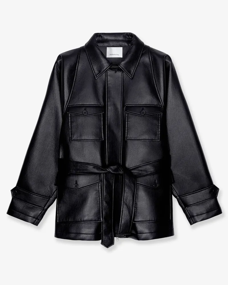 FRANKIE Shop Kelia faux leather trench -  - gender_Woman Black
