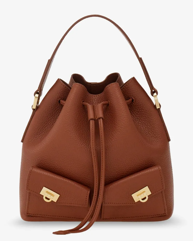 Ferragamo Leather Bucket Bag -  - gender_Woman Brown