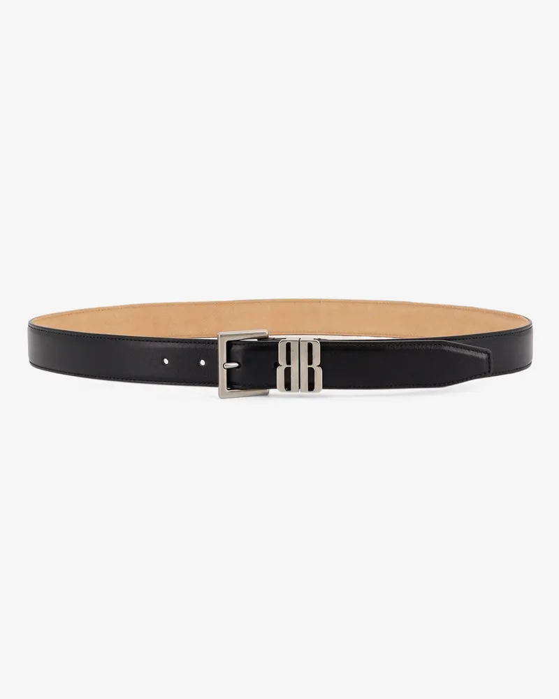 Balenciaga BB Edit leather belt -  - gender_Man Black