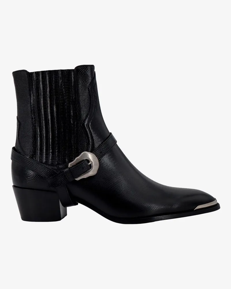 Celine Leather boots with metal details -  - gender_Man Black