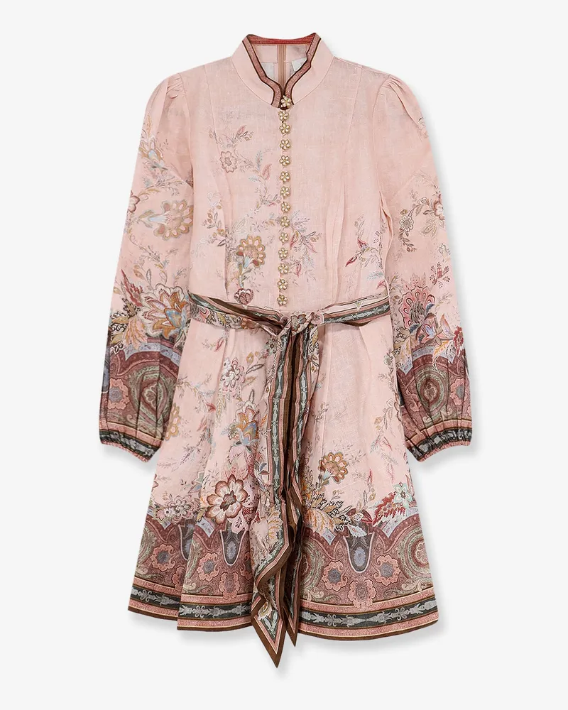 Zimmermann Alchemy linen dress with floral print -  - gender_Woman Pink