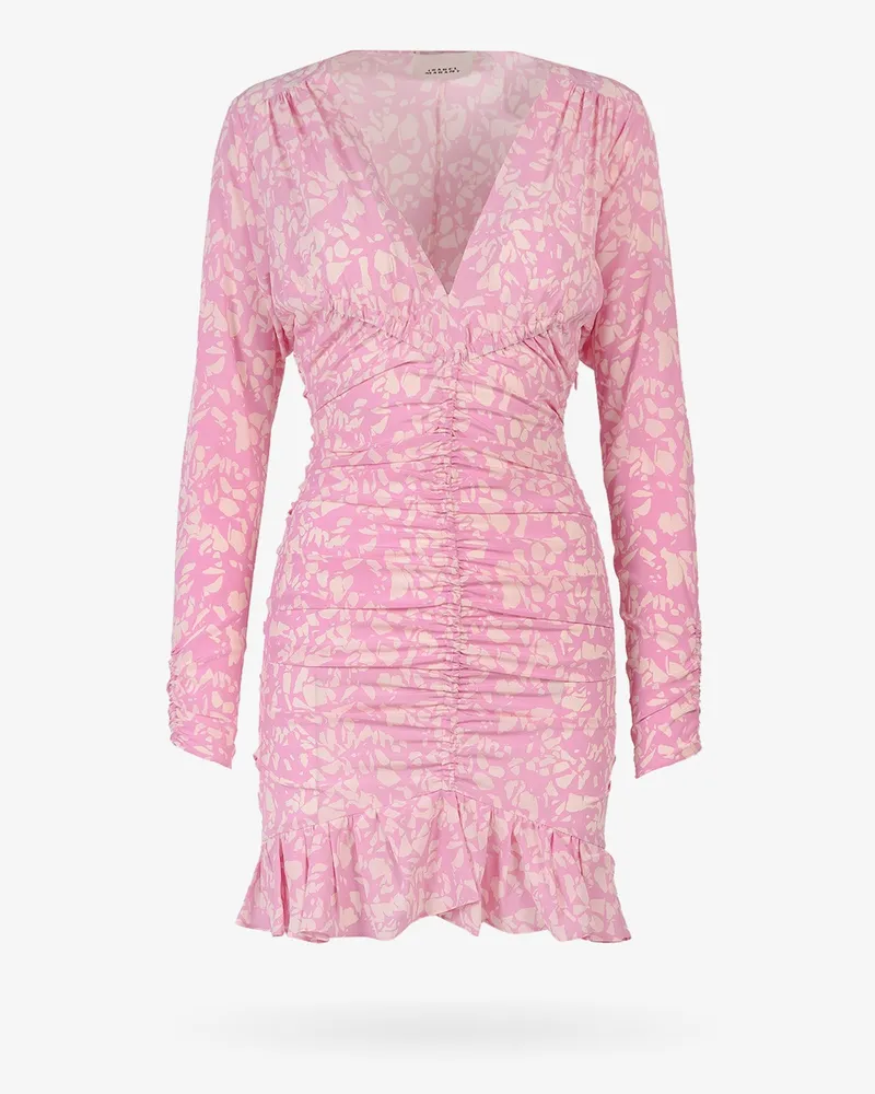 Isabel Marant Stretch silk dress with all-over print -  - gender_Woman Pink