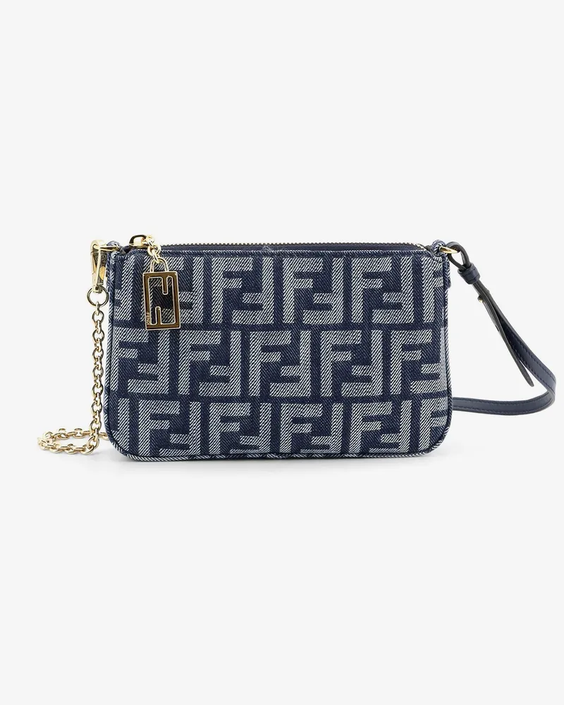Fendi Baguette FF jacquard fabric clutch bag -  - gender_Woman Blue