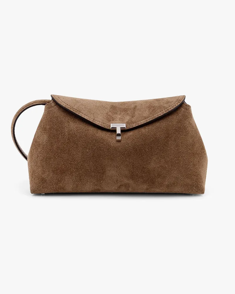 Totême Suede T-Lock Clutch -  - gender_Woman Beige