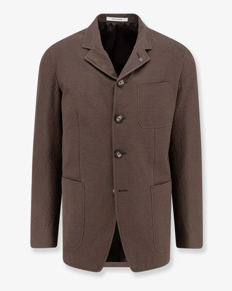 Tagliatore Torrent wrinkled cotton blazer -  - gender_Man Brown