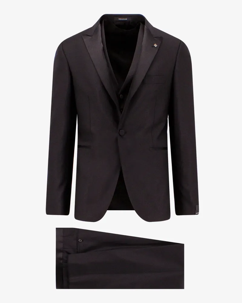 Tagliatore Virgin wool and silk tuxedo with vest -  - gender_Man Black