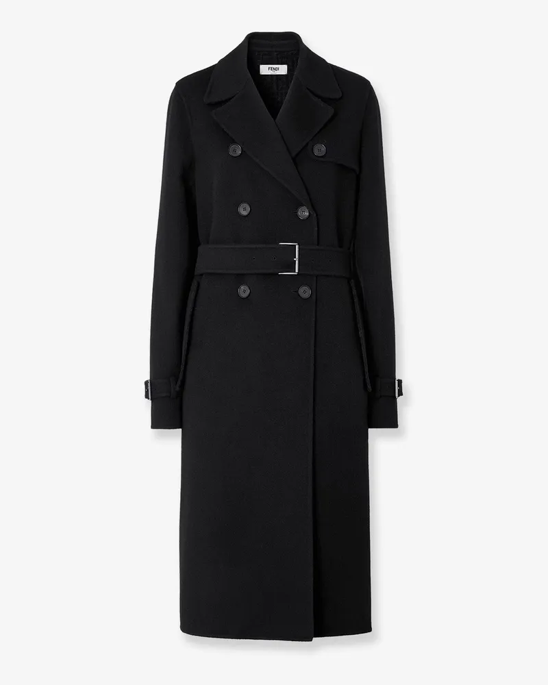 Fendi FF Zucca virgin wool midi coat -  - gender_Woman Black