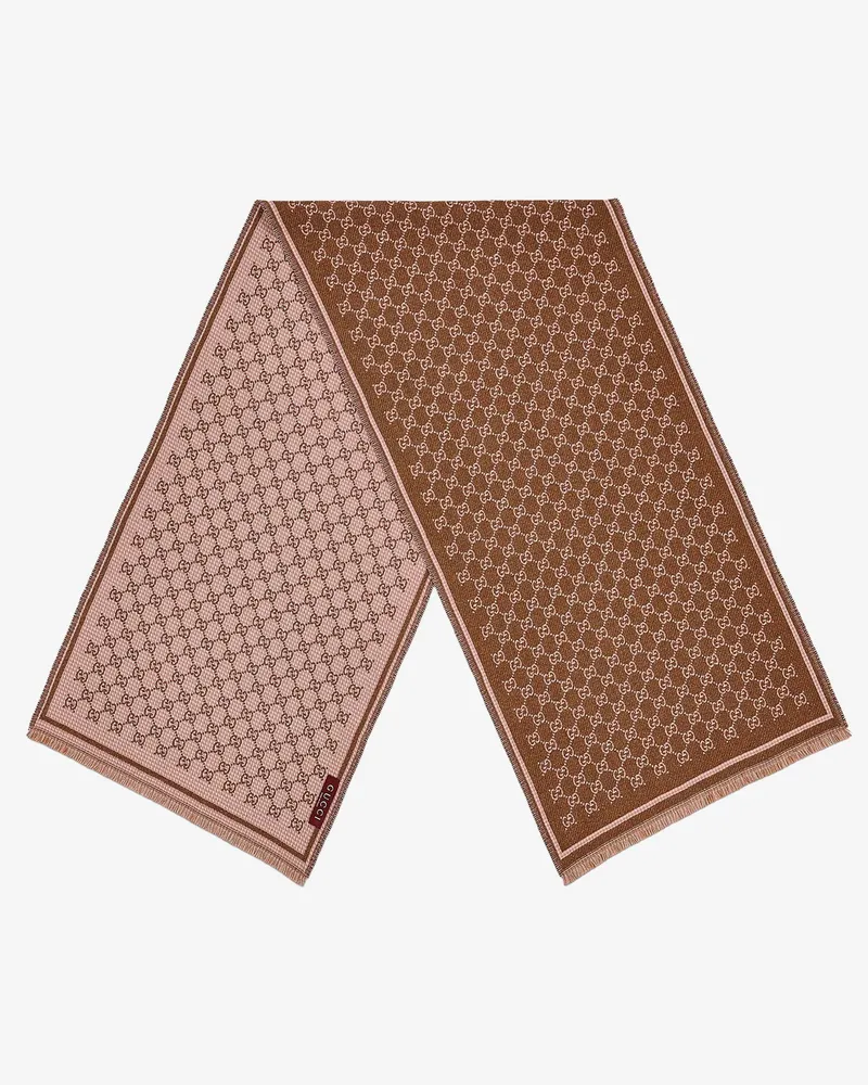 Gucci Wool scarf with GG motif -  - gender_Woman Beige