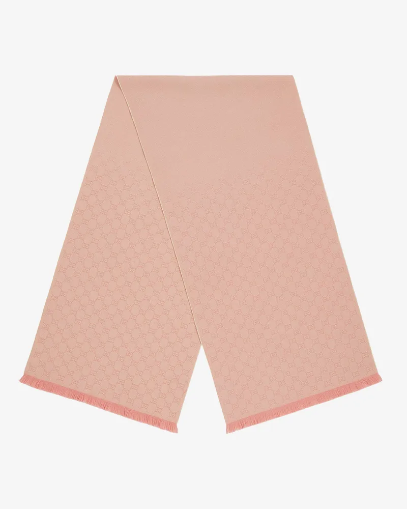 Gucci Jacquard wool scarf with GG motif -  - gender_Woman Pink
