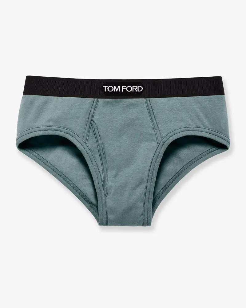 Tom Ford Brief stretch cotton slip -  - gender_Man Green
