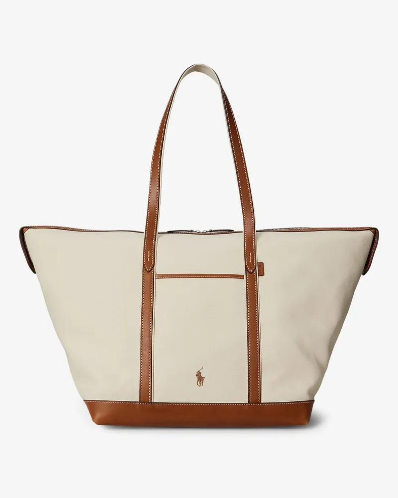 Ralph Lauren Canvas travel bag with leather profiles -  - gender_Woman Beige