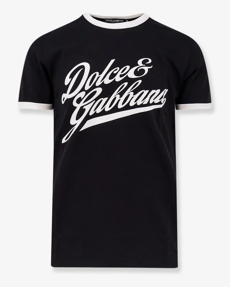Dolce & Gabbana Cotton t-shirt with flocked logo print -  - gender_Man Black