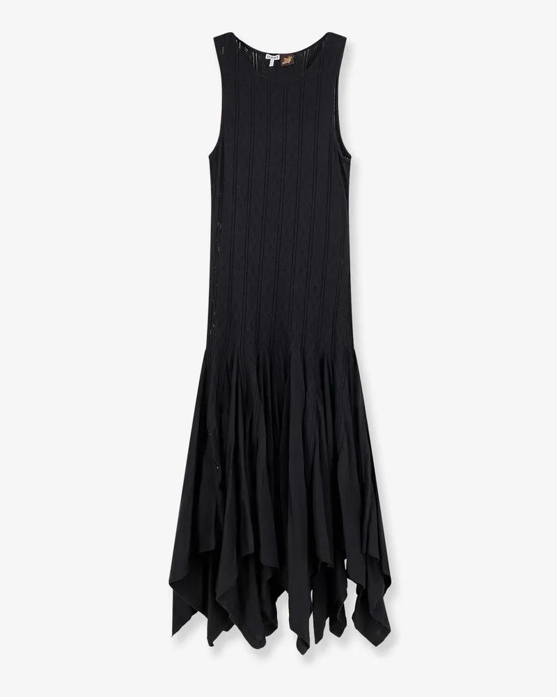 Loewe Paula Ibiza embroidered cotton long dress -  - gender_Woman Black
