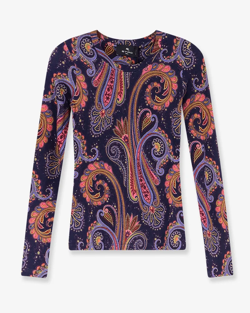 Etro Paisley viscose and wool t-shirt -  - gender_Woman Multicolor