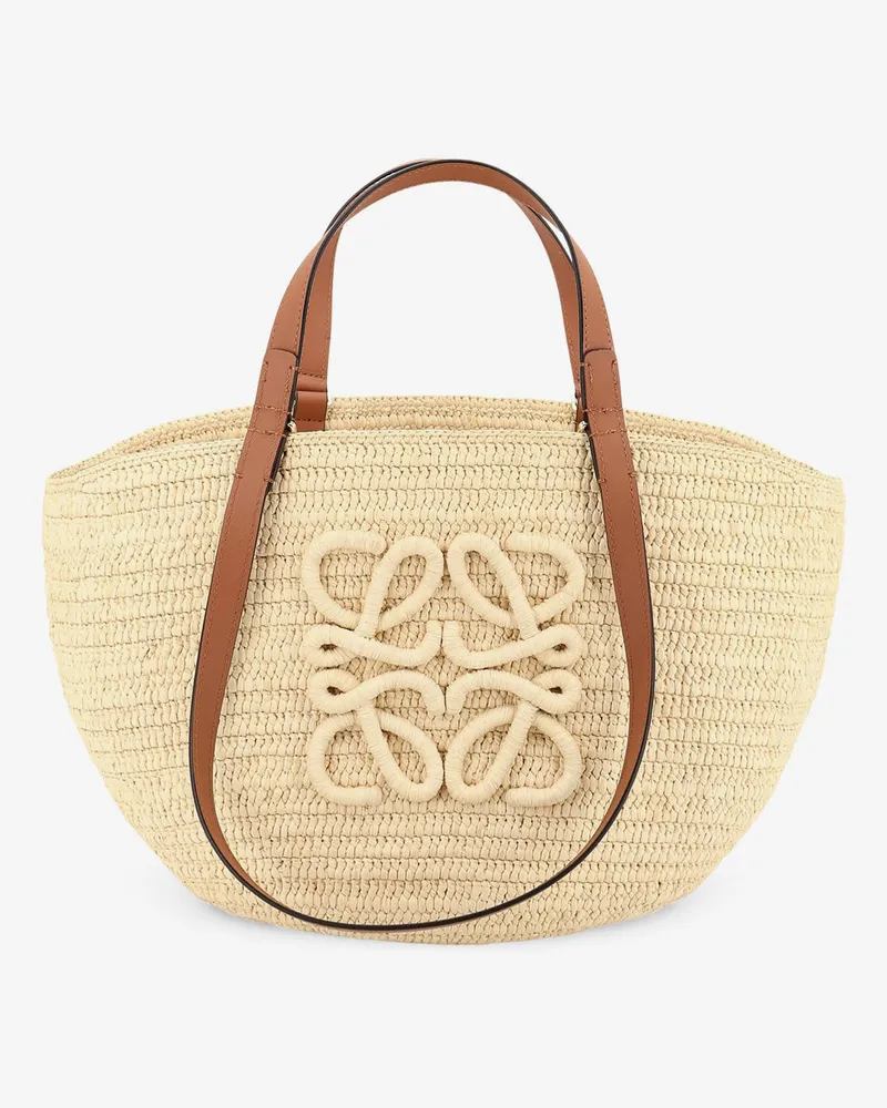 Loewe Paula's Ibiza -Eclipse Raffia and Leather handbag with 3D Anagram logo -  - gender_Woman Beige