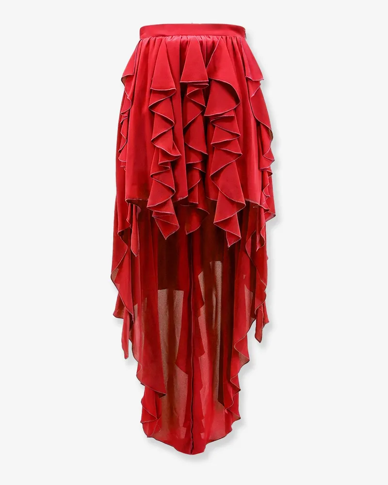 ACTUALEE Satin ruffled skirt -  - gender_Woman Red