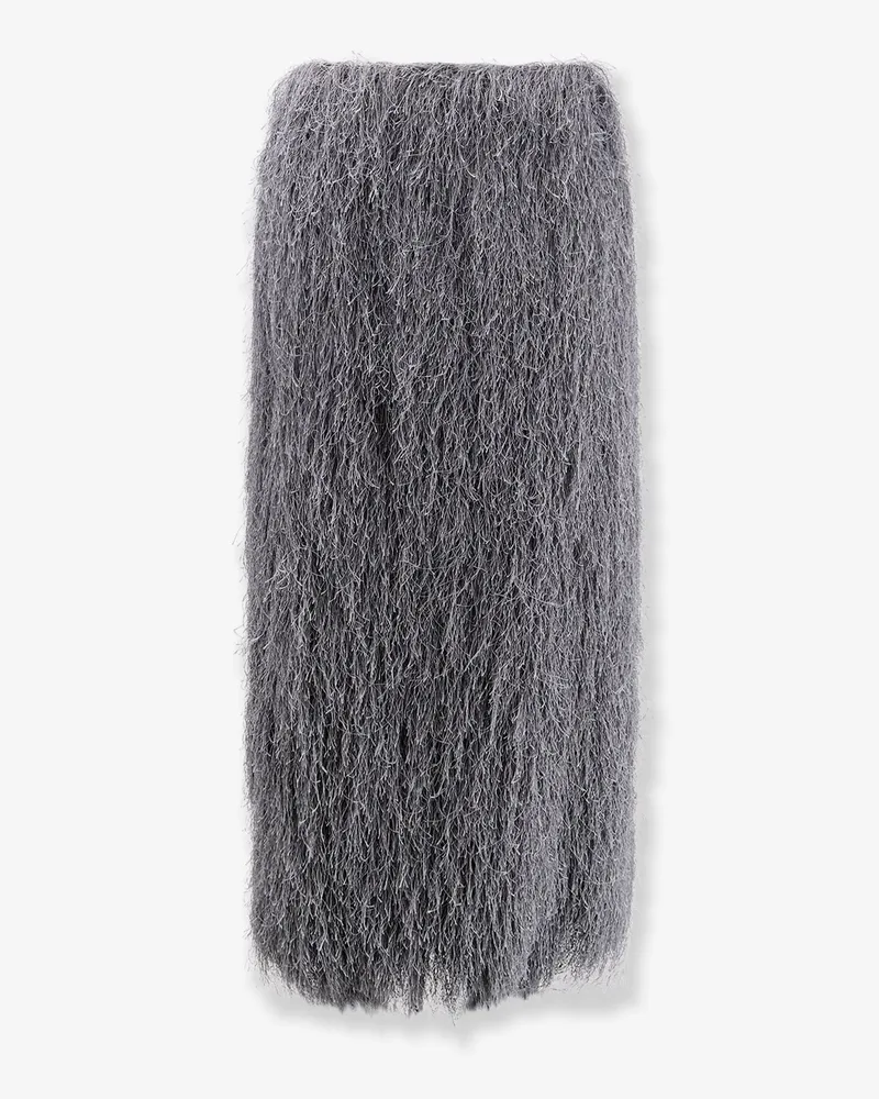 Dries van Noten Sokna skirt with fringes -  - gender_Woman Grey