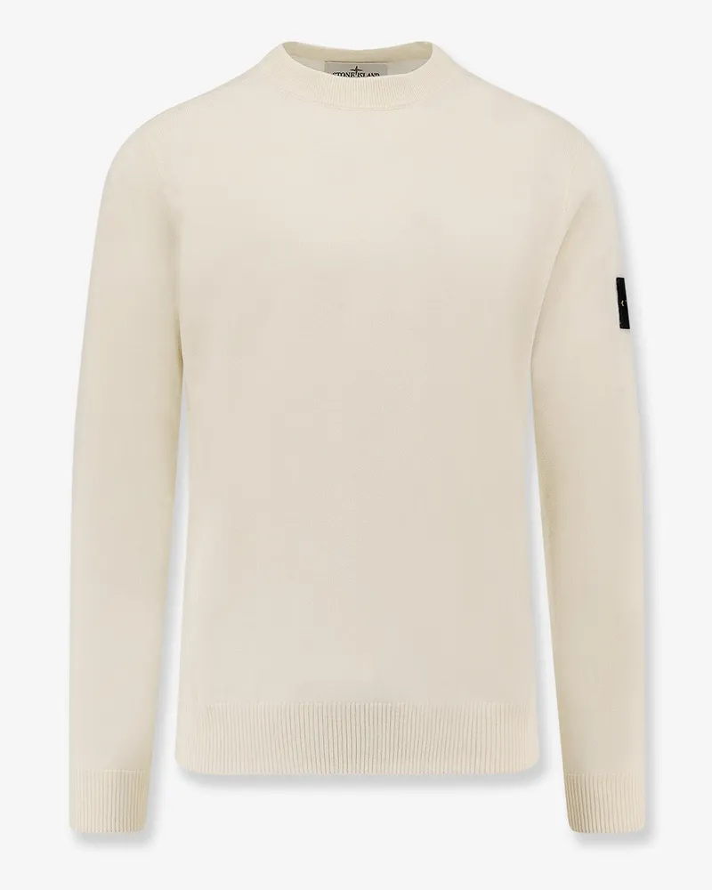 Stone Island Certified virgin wool sweater -  - gender_Man White
