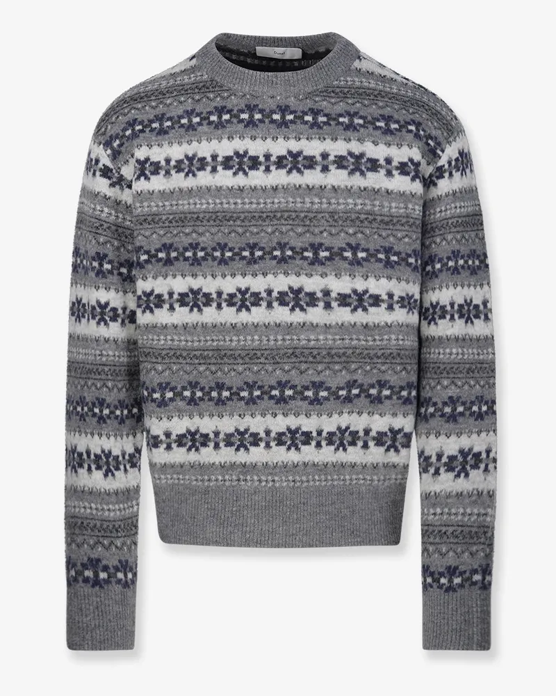 Dunst Fairisle wool blend sweater -  - gender_Unisex Grey