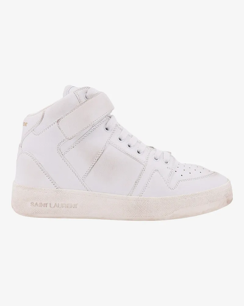 Saint Laurent Leather sneskers with washed-out effect -  - gender_Man White