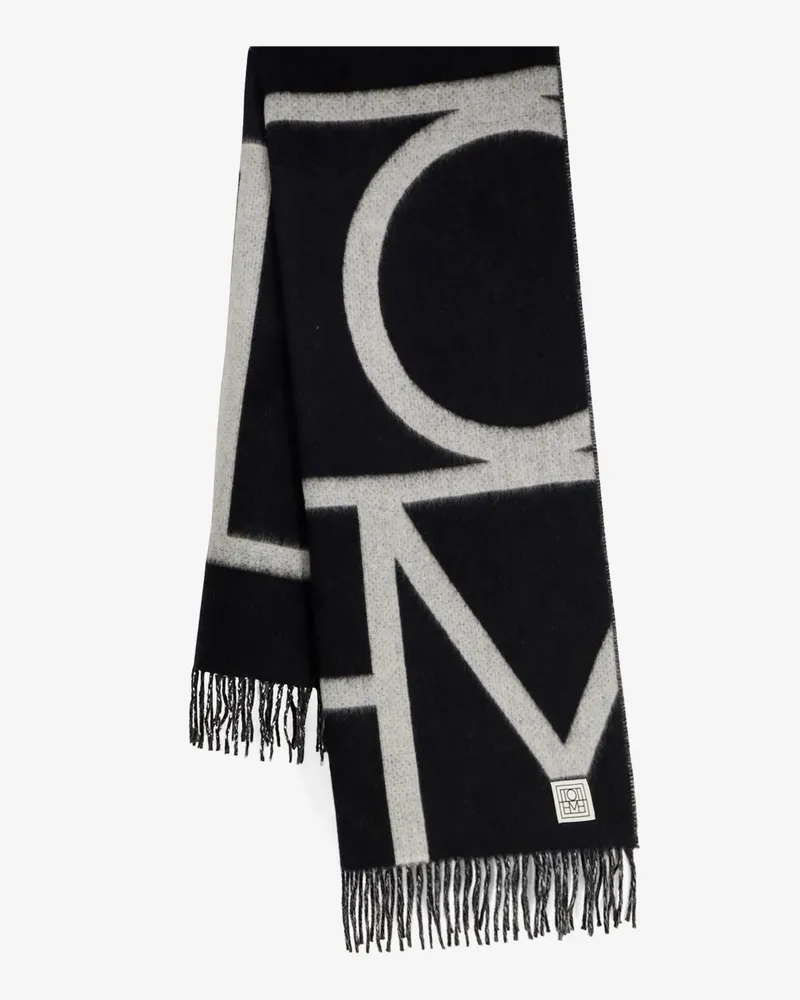 Totême Monogram wool scarf -  - gender_Woman Black