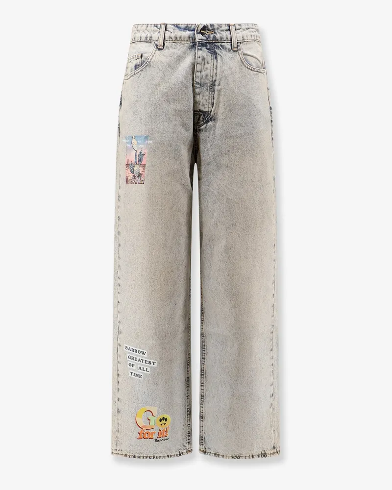 BARROW Cotton jeans with all-over print -  - gender_Man Grey