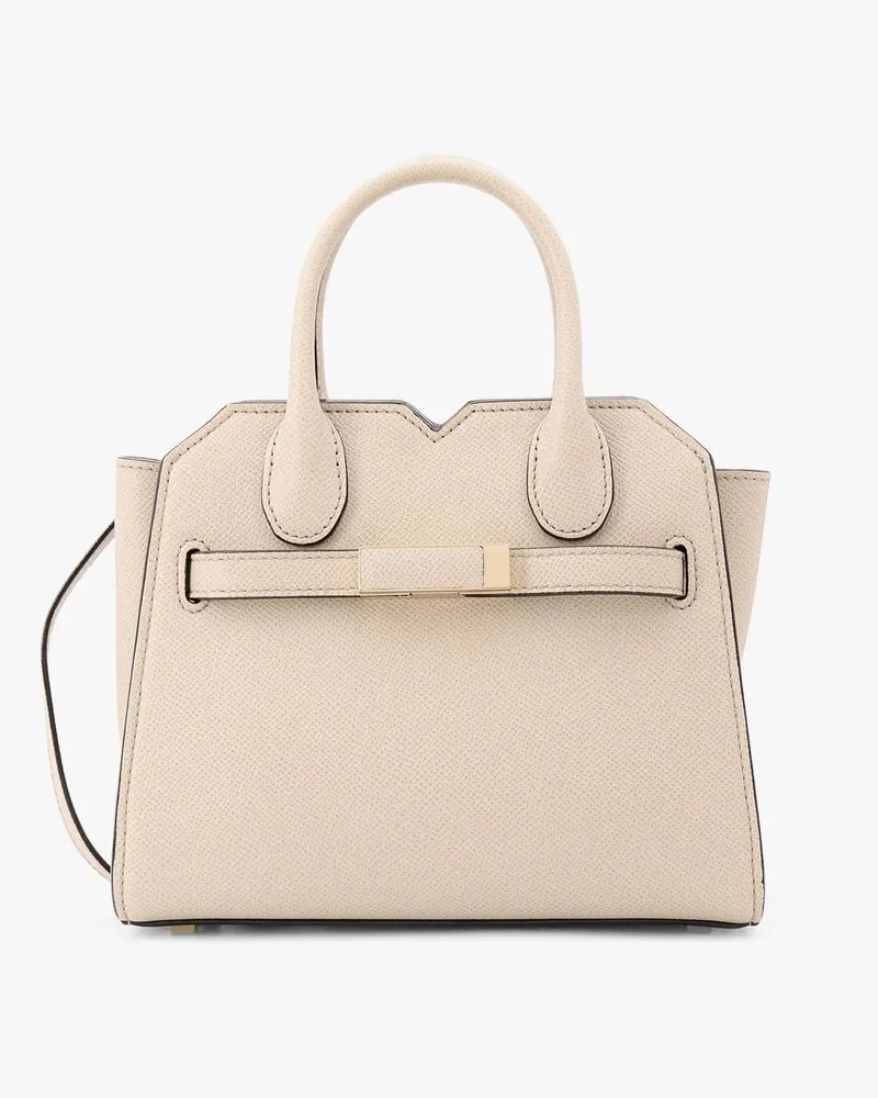 Valextra Leather handbag with frontal walker and strap -  - gender_Woman Beige