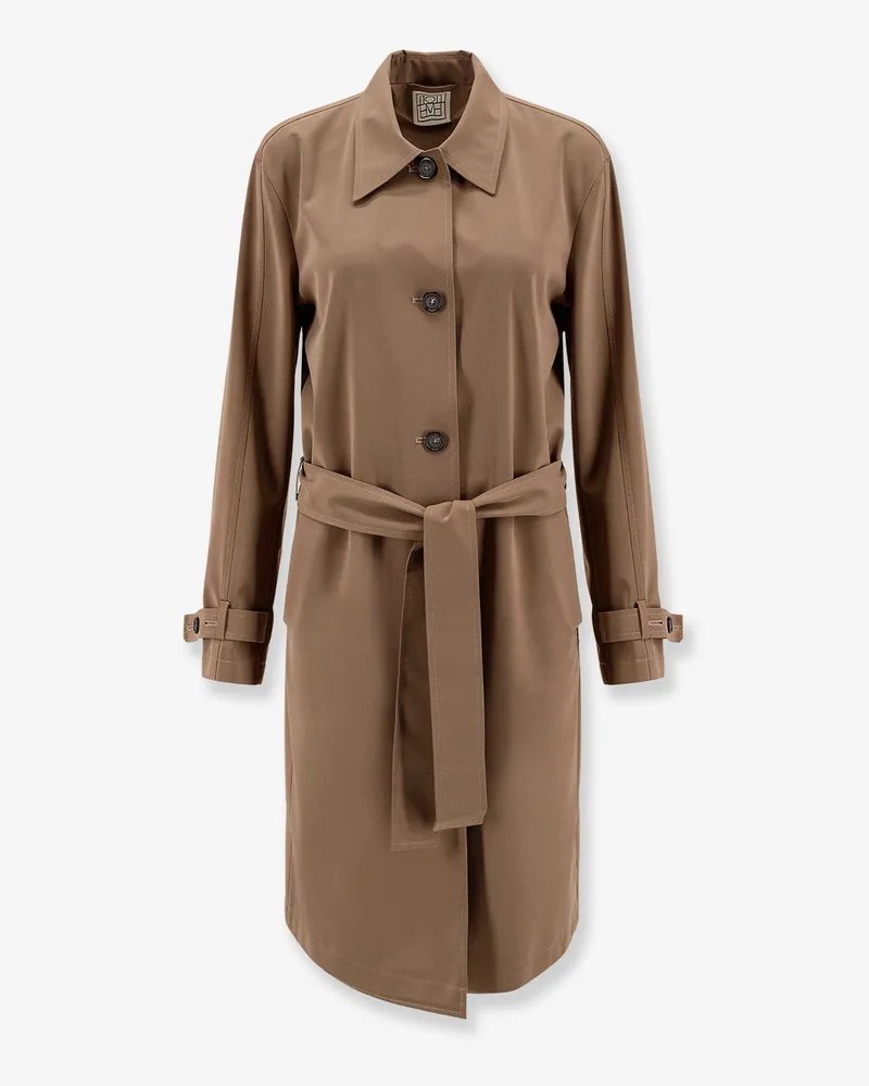Totême Organic cotton trench coat -  - gender_Woman Brown