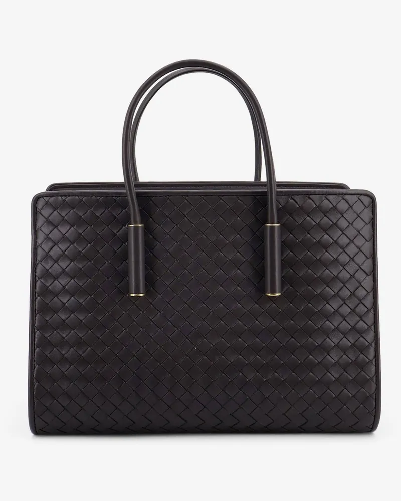 Bottega Veneta Barbara leather handbag with Intrecciato motif -  - gender_Woman Black