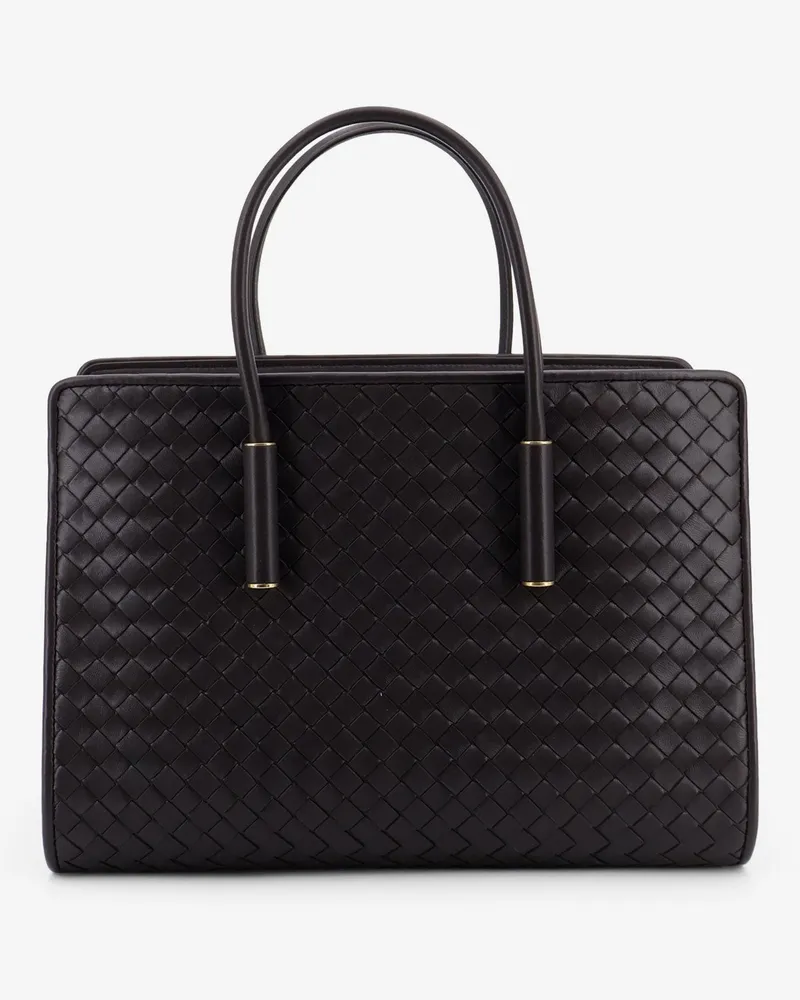 Bottega Veneta Barbara leather handbag with Intrecciato motif -  - gender_Woman Black