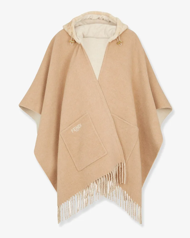 Fendi Double cashmere and wool poncho -  - gender_Woman Beige