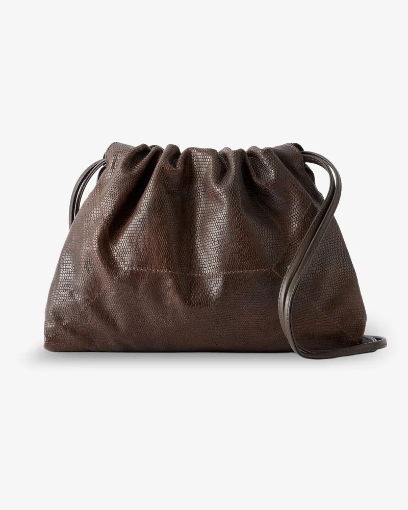 Brunello Cucinelli Reptile print leather crossbody bag -  - gender_Woman Brown