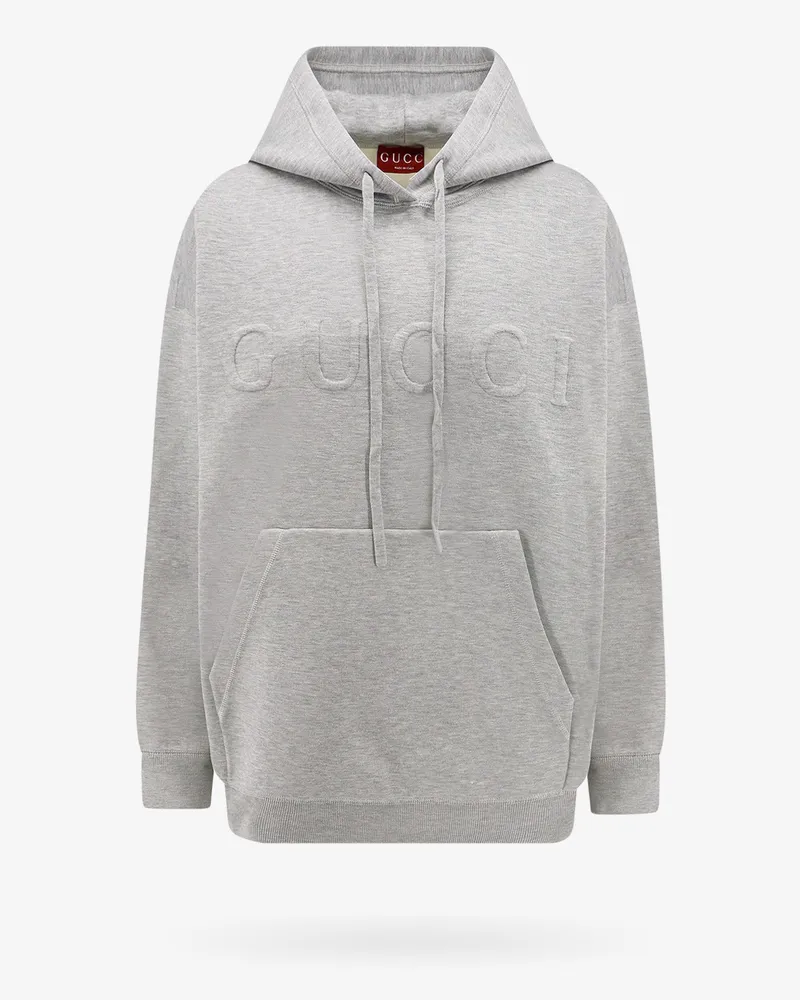 Gucci Sweatshirt with embossed  logo - GUCCI - gender_Woman Grey