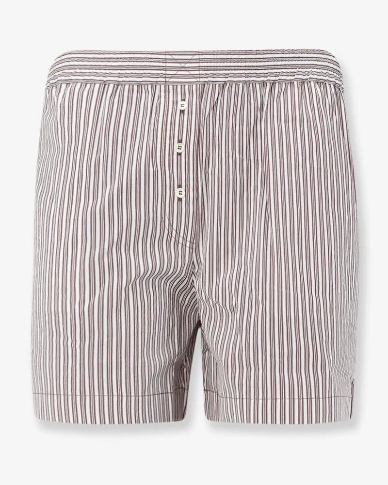 Brunello Cucinelli Cotton and silk blend shorts with striped pattern -  - gender_Woman Brown
