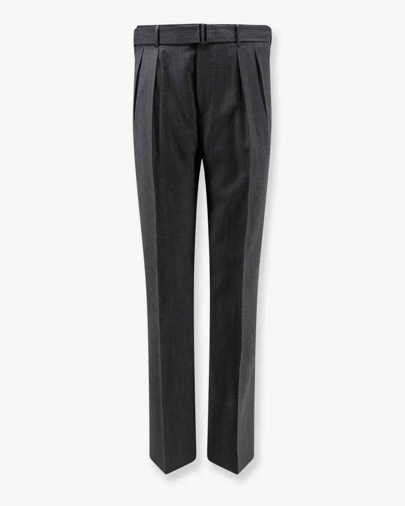 Tagliatore Nevil virgin wool trousers with belt -  - gender_Man Grey