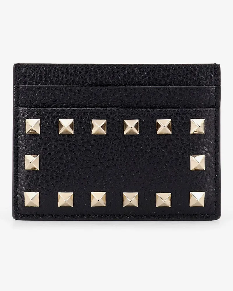Valentino Garavani Rockstud leather cardholder -  - gender_Woman Black