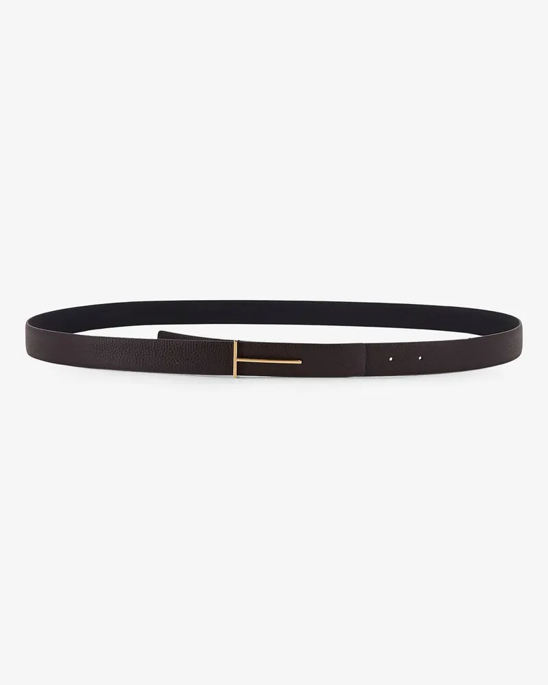 Tom Ford Hammered leather belt -  - gender_Man Brown