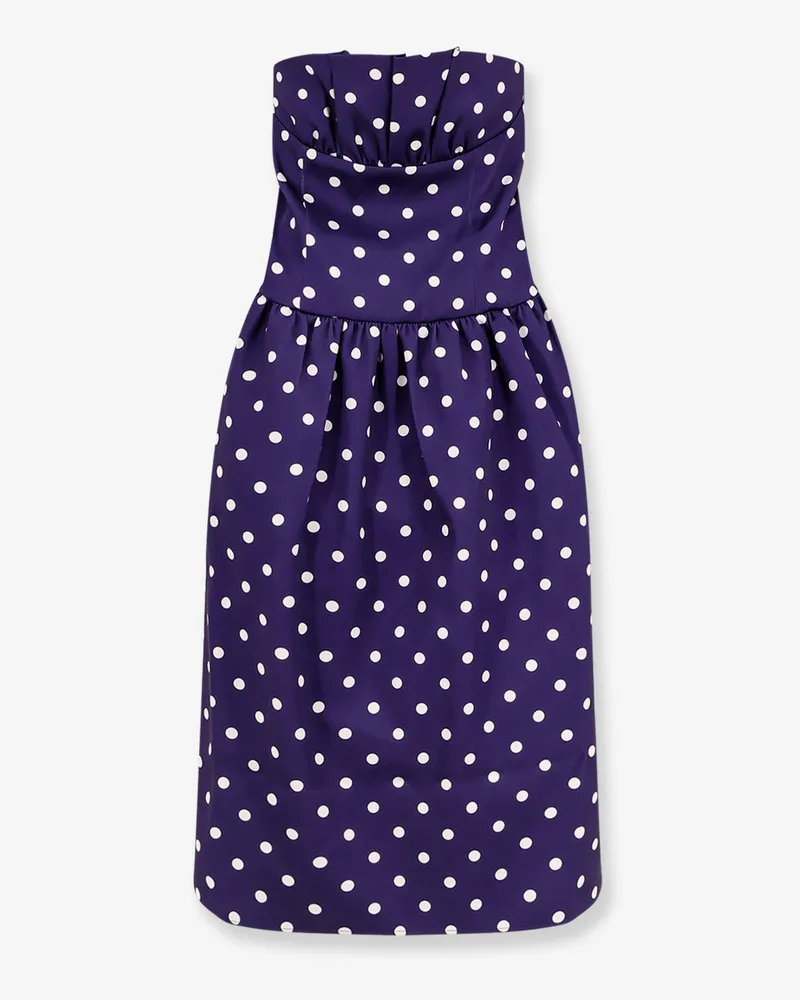 Self-Portrait Satin dotted midi dress -  - gender_Woman Blue
