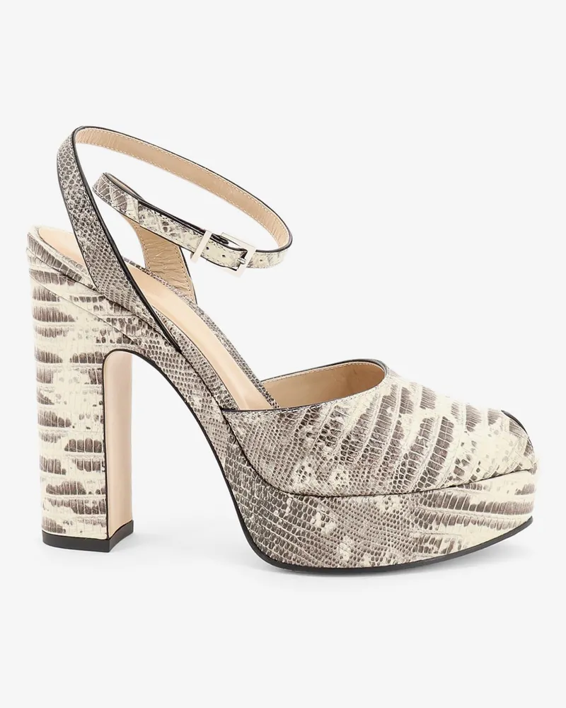 Fendi After 9 leather sandals with tejus print - FENDI - gender_Woman Beige