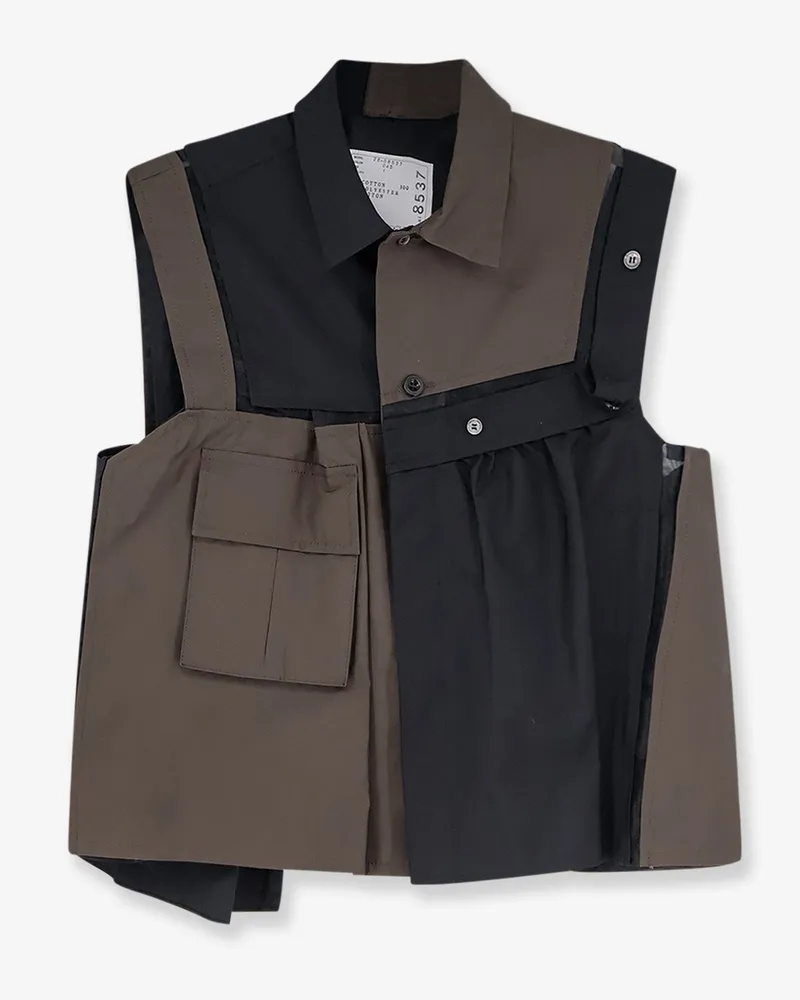 Sacai Patchwork cotton shirt -  - gender_Woman Black