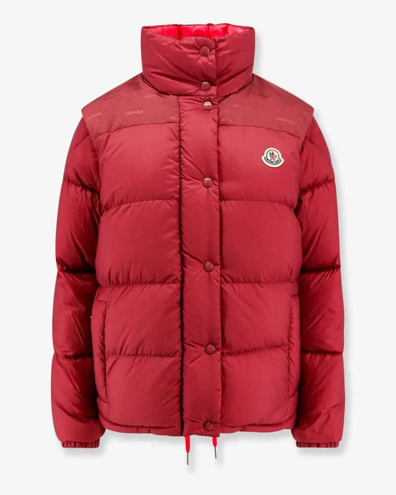 Moncler Verone re/icon padded and quilted nylon jacket with frontal logo patch -  - gender_Woman Red