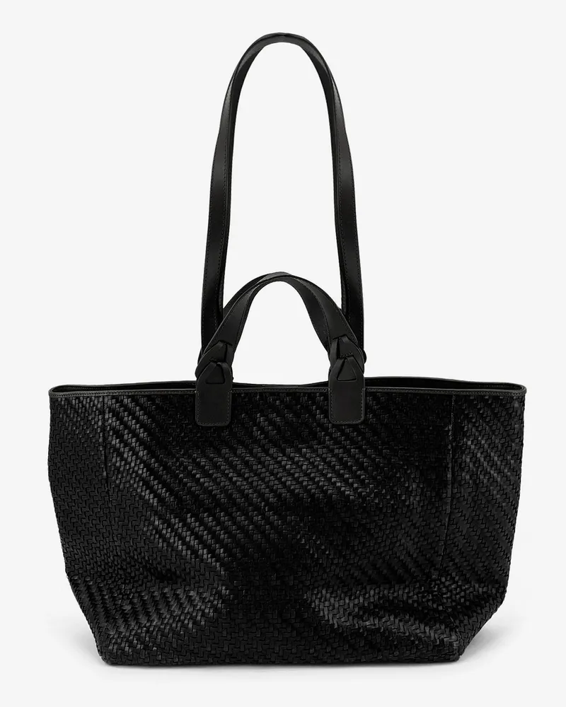 IBELIV Elmio Medium vegetable leather shoulder bag with woven pattern -  - gender_Woman Black