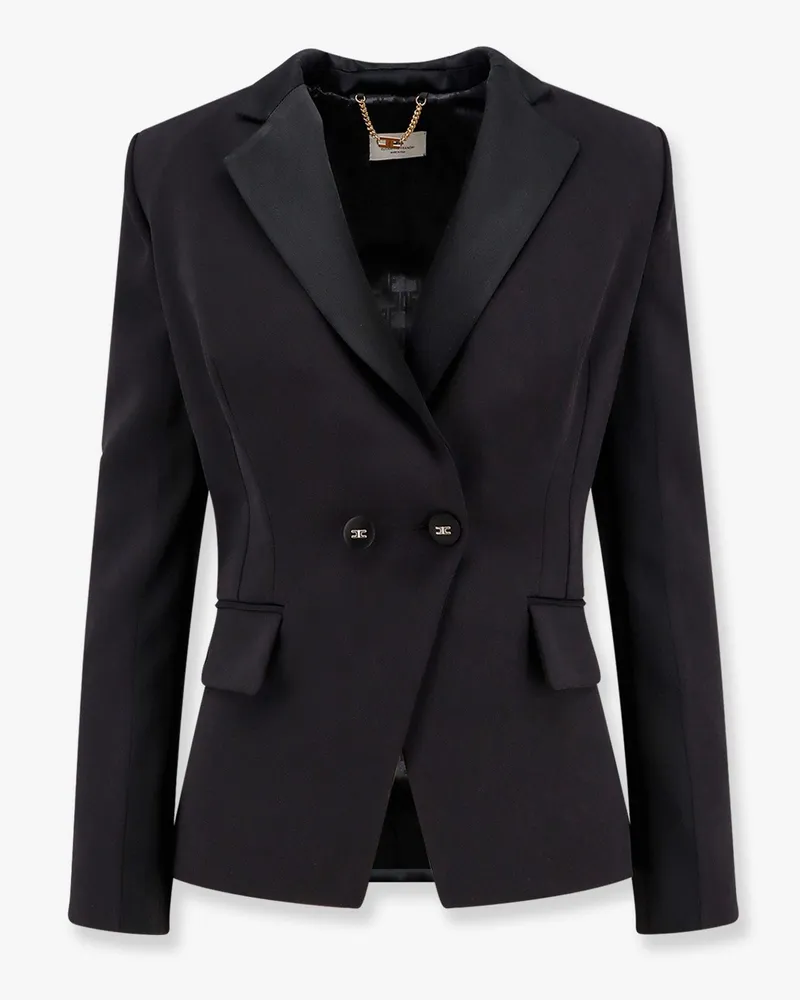Elisabetta Franchi Double-breasted blazer with covered buttons -  - gender_Woman Black