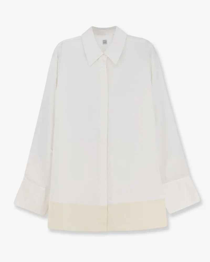 Totême Tuxedo satin viscose shirt -  - gender_Woman White