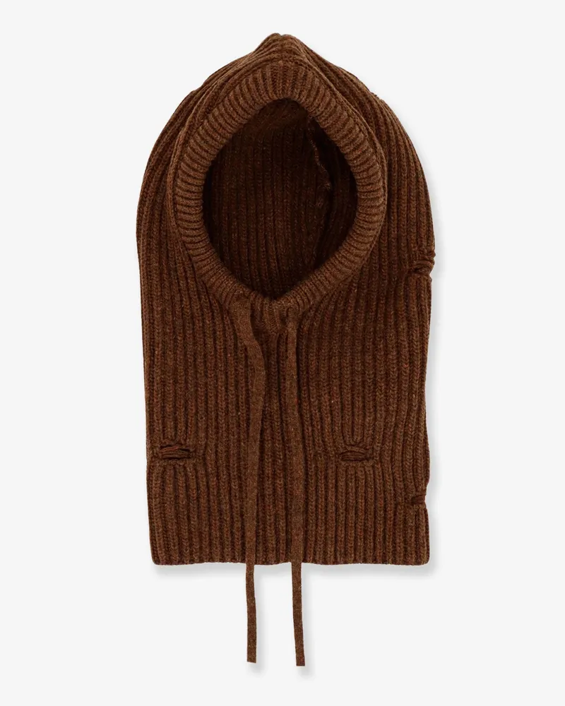 Maison Margiela Wool blend balaclava with distressed effect -  - gender_Woman Brown