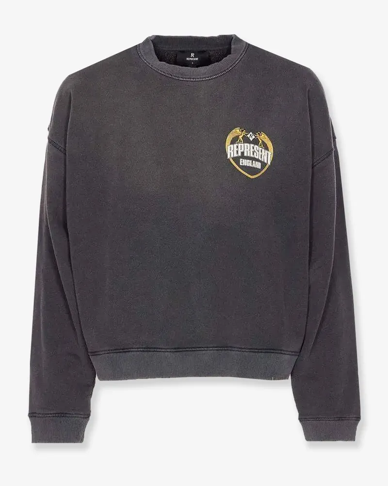 REPRESENT Cotton sweatshirt with distressed effect -  - gender_Man Black