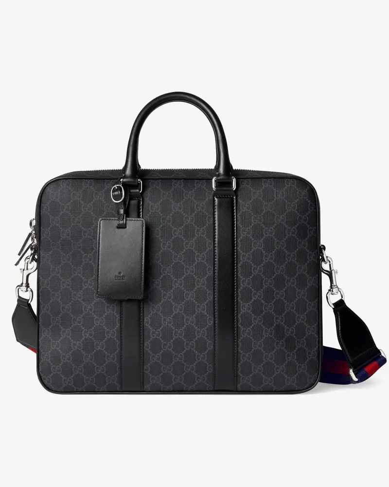 Gucci GG Supreme fabric and leather briefcase -  - gender_Man Grey